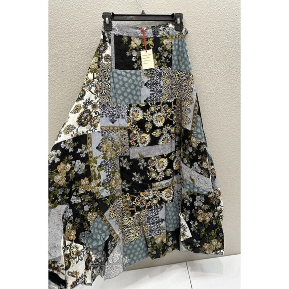 New Anthropologie Floral Patchwork Maxi Skirt Size Small Raga Spring Summer - Picture 6 of 9